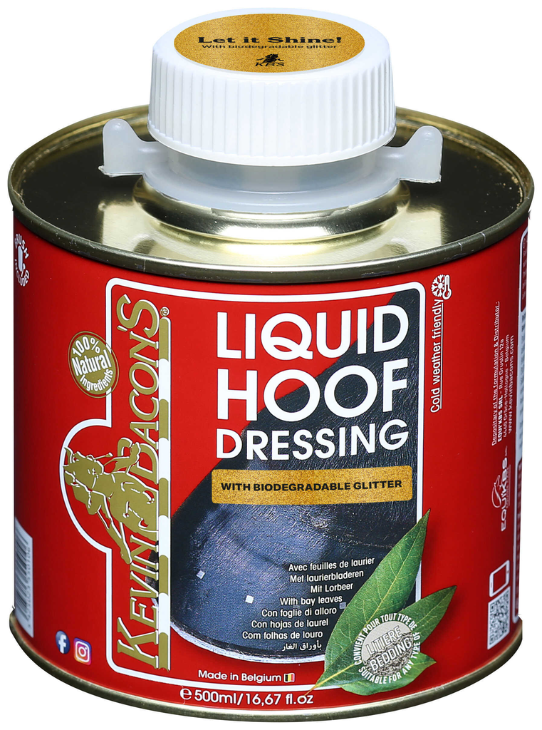 Huile pour sabots KEVIN BACON'S - Hoof Dressing Liquide paillettes Doré